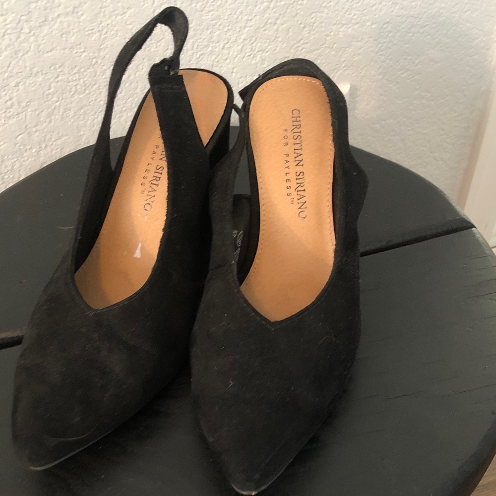 Christian Siriano Black Suede Heels